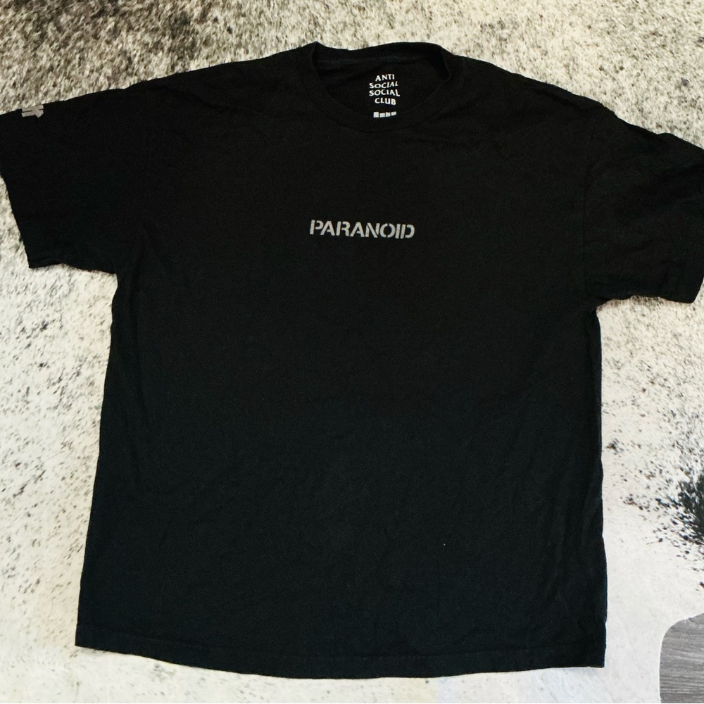 Anti Social Social Club Black Tee with Paranoid Print